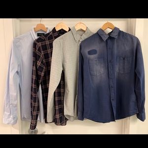 Lot of four button down shirts, mix dress and casual